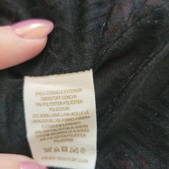 Free People Size EST S Red Wool Jacket Plaid Military Black Velvet Trim - Picture 15 of 15